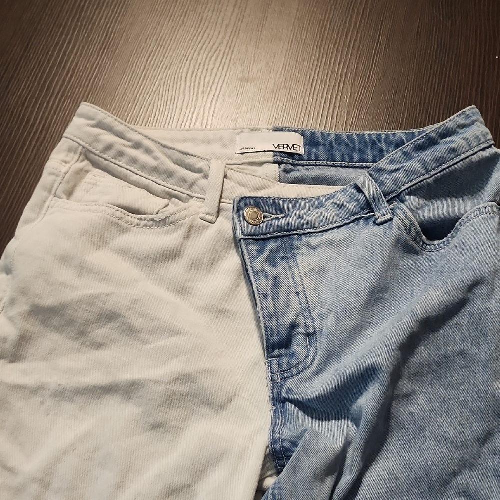 Two-Tone Distressed Jeans - Picture 6 of 11